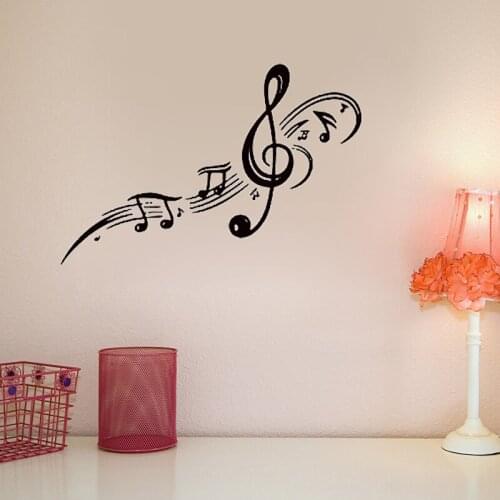 Musical Note Scale Treble Clef Pattern Wall Sticker Home Decor Vinyl Wall Decal Children Kids Room Decoration Nursery Wallpaper