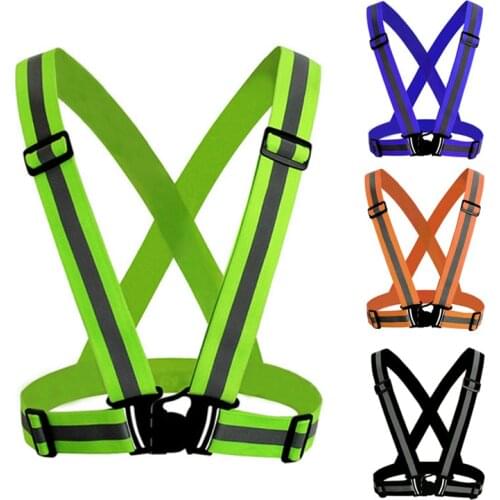 High Elastic Traffic Night Work Security Running Cycling Safety Reflective Vest High Visibility Reflective Safety Vest