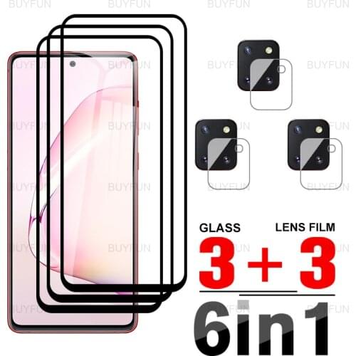 6in1 Screen Protector For Samsung Note 10 Lite Black edge tempered glass for galaxy galaxi note10 note s 10 s10 lite camera film