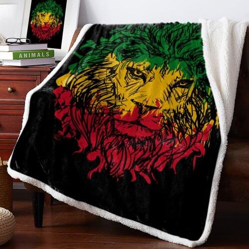 Winter Cashmere Blanket Lion Green Yellow Red Cartoon Black Bed Cover Blankets Winter Throws Fleece Cover Throw Sherpa Blankets