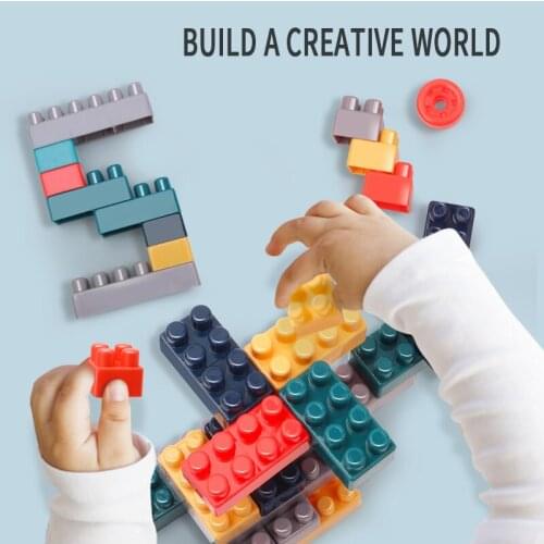 1Set Baby Assembly of large particle building blocks Plastic Baby Toys Montessori Toys For Kids Diy Present Nursing Gift
