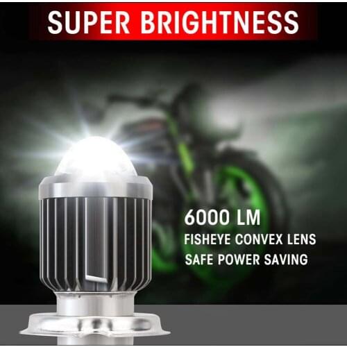 1pc H4 Led Motorcycle Headlight Super Bright Bulbs Dual Color Hi/Lo Beam Fog Lamp Caferacer Headlight Motorbike Accessories