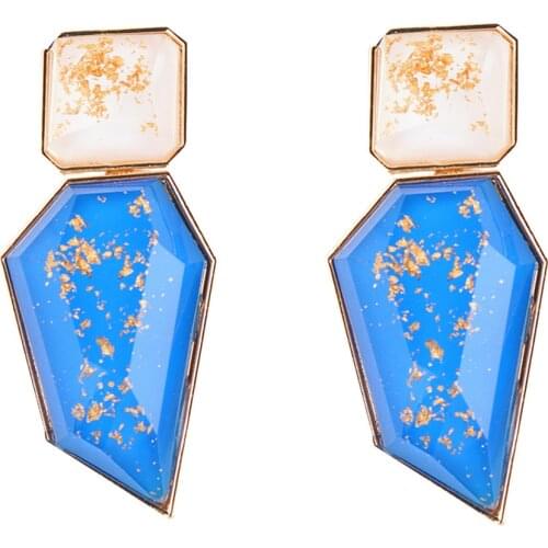 2020 New Hot Fashion Earring Gold Color Resin Irregular Drop Earrings for Women Brincos Earing Wedding Jewelry Girl Gift