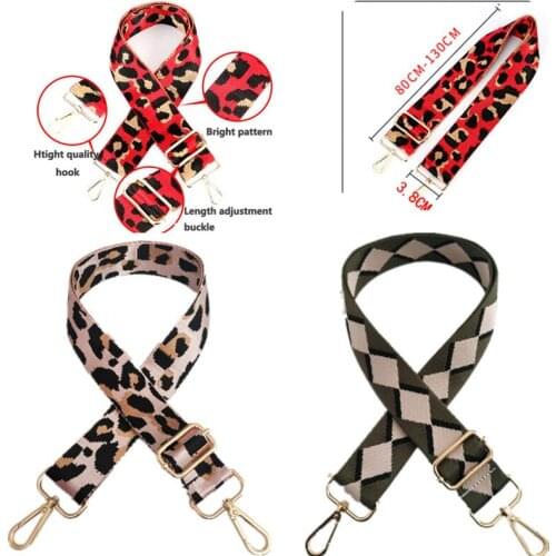 3.8Cm Adjustable Fashion DIY O Bag Handbags Women Backpack Crossbody Jacquard Wide Nylon Bag Belt Bag Strap