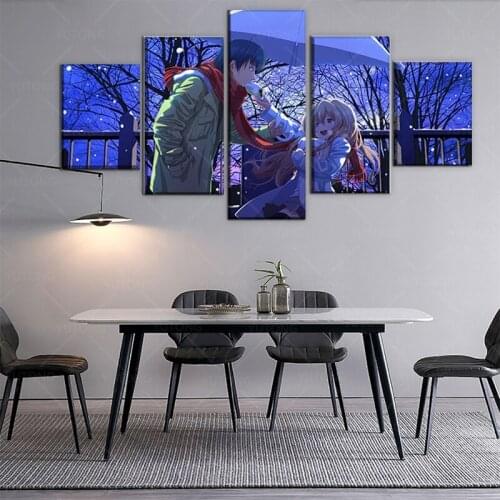 5 Pieces Anime Toradora! Poster Wall Art Modular Picture Home Decorative Living Room Framework On Canvas Printing Type Artwork