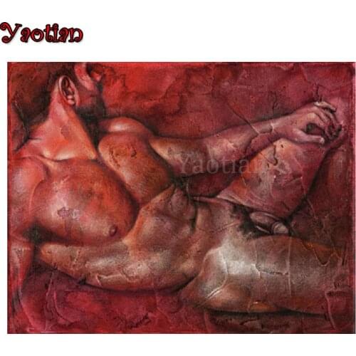 Full Square Round Drill 5D DIY Diamond Painting Sexy Man Abstract Pattern Embroidery Cross Stitch Mosaic Diamond Art Home Decor