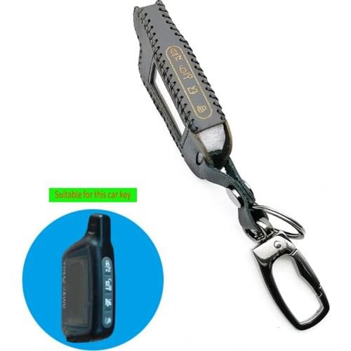 X5 LCD Remote Control Leather Key Fob Case For Vehicle Safety In Two Way Car Alarm System Russian Version TOMAHAWK X5 Keychain