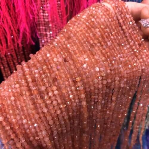 High Quality Natural Stone Golden Sunstone Beaded Small Loose Spacer Beads for Jewelry Making Accessories Fit Necklace Bracelet