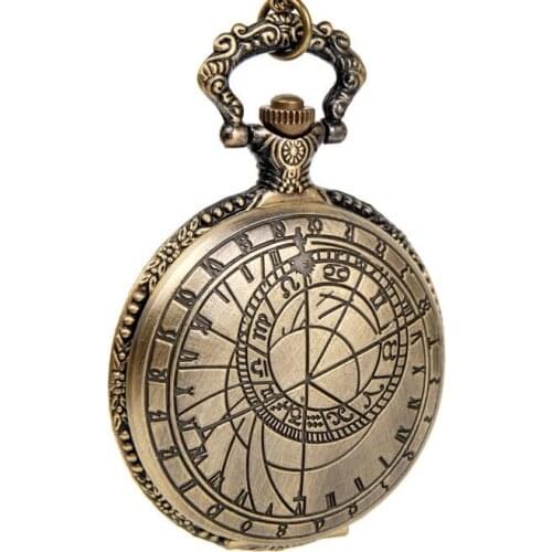 New Vintage bronze big size compass quartz pocket watch nacklace Mens watches time pendant gift 10pcs/lot