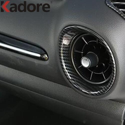 For Kia Cerato Forte K3 2019 2020 2021 Carbon Fiber Interior Side Air Vent Outlet Cover Trim AC Ring Frame Car Accessories 2pcs