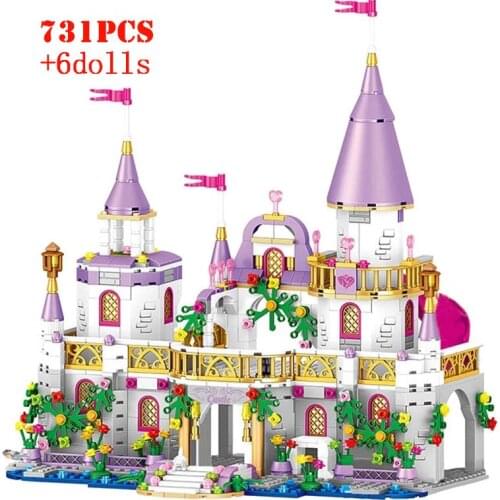 Friends Ice Castle Princess Queen Building Blocks Girls House Palace Figures City Bricks Children Toys Girls Christmas Gifts