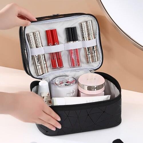 Double Layer Cosmetics Bag Travel Beauty Makeup Brush Organizer Waterproof Multifunctional Portable Makeup Bag for Woman