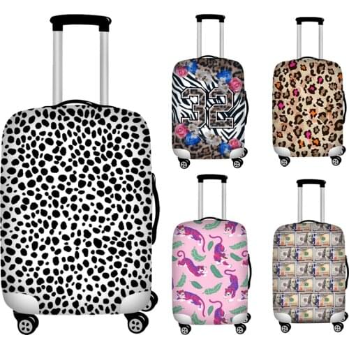 Nopersonality 18-32 Inch Leopard Cover for Suitcase Travel Elasticity Luggage Protective Covers Elastic Travel Trolley Cover