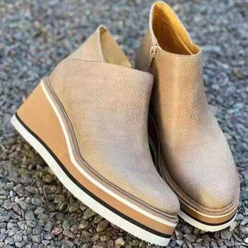 FEBX Women's Wedge Ankle Boots