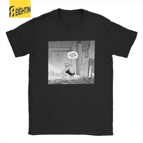 Mens Chainsaw Man I Wanna Feel Some Tits T Shirt Cotton Tops Amazing Short Sleeve Round Collar Tee Shirt Gift Idea T-Shirts