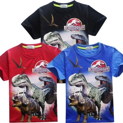 Jurassic Park boys t shirts Dinosaur 3D Print Kids t shirt For Girls Jurassic World Summer Clothes Children Clothing Tops Tee