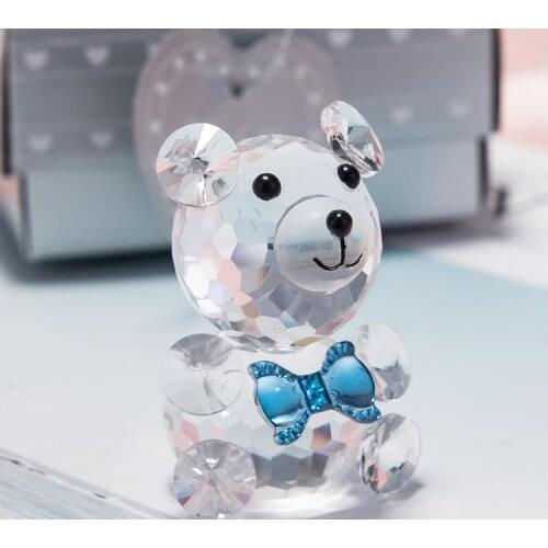 Crystal Teddy Bear Figurines, Wedding Valentines Day favors and X'mas gifts Souvenir Table Decoration Ornaments SN3830