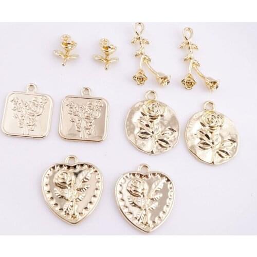 Retro style 50pcs/lot cartoon rose geoemtry hearts/round/square shape alloy floating locket charms diy jewelry garment accessory