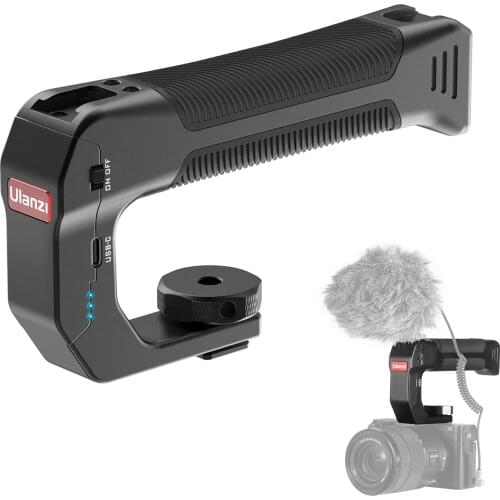 Ulanzi Metal Charging Handle Camera Top Handle Grip with Cold Shoe 1/4" Screw Hole for Outdoor Long-Time Handheld Video Shooting