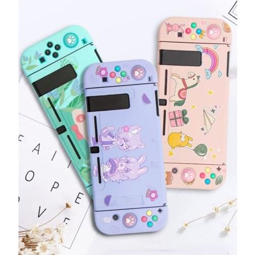 Cute Purple Pink Blue Green Soft Protective Case Shell for Nintendo Switch for Girls