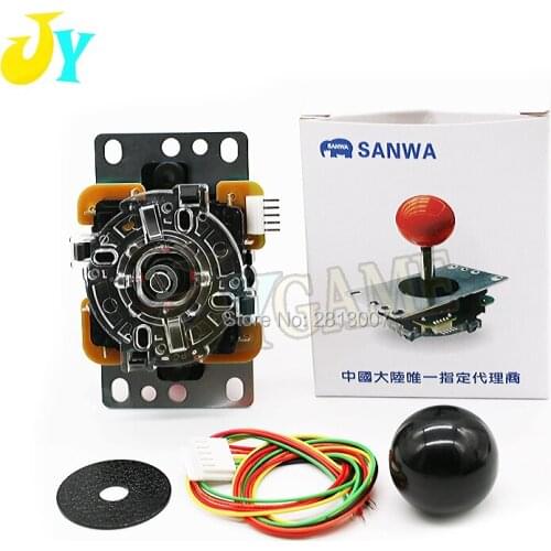 Zero Delay Arcade DIY Kit Parts Original Japanese Official Sanwa JLF-TP-8YT Joystick 4 /8 Way 5Pin Connector With Wires Topball