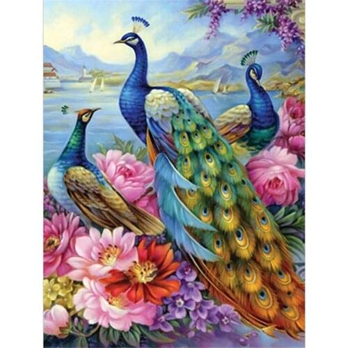 Bird Diy Peacock DIY 11CT Embroidery Cross Stitch Kits Craft Needlework Set Printed Canvas Cotton Thread Home Dropshipping