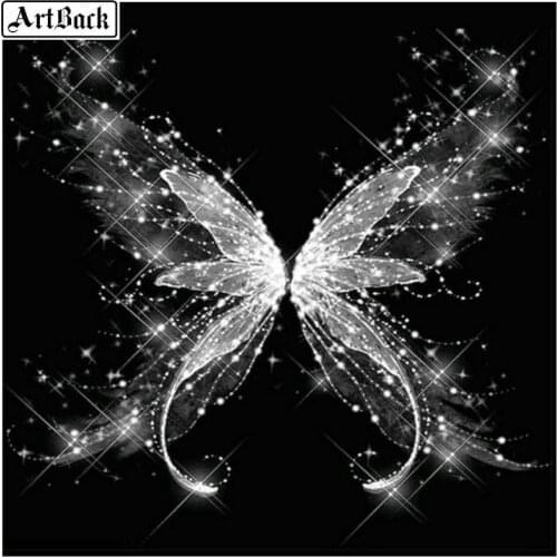 New arrival square full 5d diamond painting butterfly pattern round drill mosaic 3d diamond embroidery crafts kit