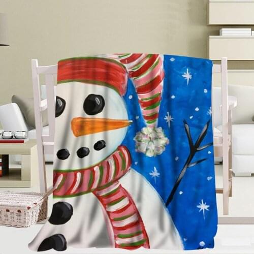 Custom Snowman Blanket Coral Blankets Travel Sofa Falafel Blankets Soft Fluffy Warm 56x80inch 50X60inch 40X50inch