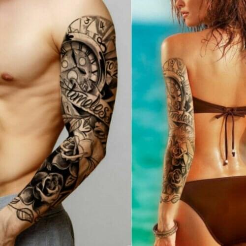 3D disposable tattoo waterproof sticker large full arm sleeve temporary tattoo mold sticker body art