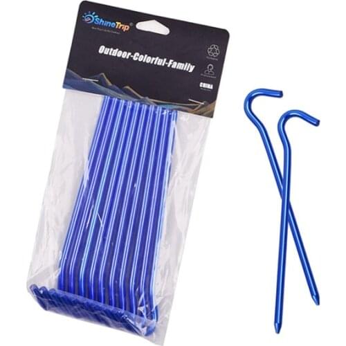 Aluminum Alloy Outdoor Camping Tents Canopy Wind Rrope Fixed Peg 10 Mounted Staple Camping Accessories