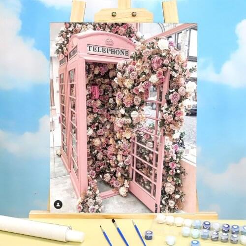 Landscape Flower Car Eiffel Tower Coloring By Numbers Painting Complete Kit Oil Paints 50*70 Painting On Canvas Art