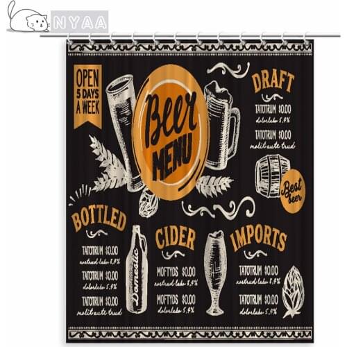 Custom Beer Mug Shower Curtain MORE SIZE Waterproof Fabric Shower Curtain for Bathroom Decor Dropshipping