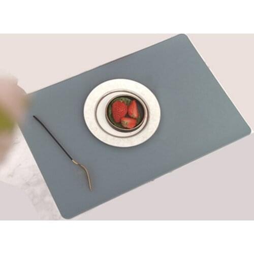 Leather Coaster Placemat for Dining Table Heat Insulation Mat Waterproof Rectangle Table Pad Bowl Placemat 3Colors