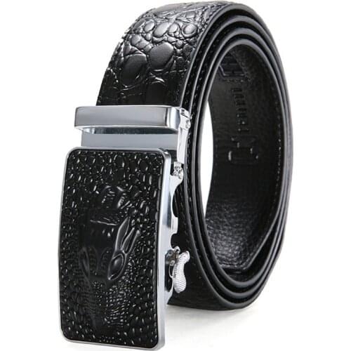 New Brand Fashion Automatic Buckle Genuine Leather Belt Mens Belts Cow Leather Belts for Men 3.5cm Width Ceinture Homme Belt