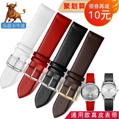 Ultra-Thin Cowhide Watch Band Men Women Soft Belt for Armani Ck King Watchband Black Brown Watch Strap