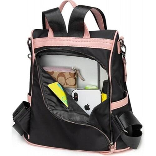 Preppy Style Fashion Backpack Female Harajuku Nylon Oxfords Travel Backpack Waterproof Zipper Casual School Satchel 5 Colors