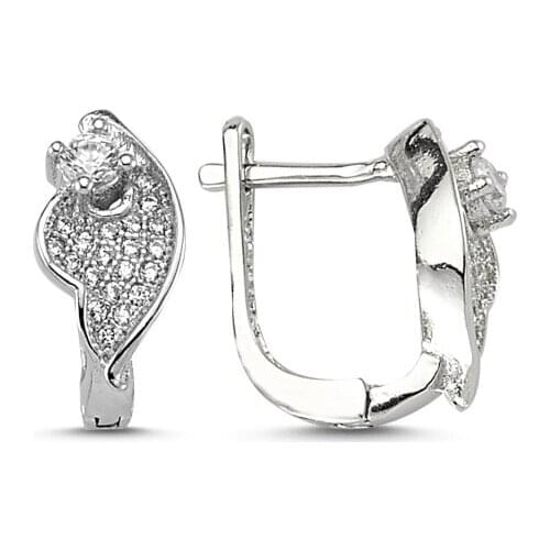 Silverlina Silver Zircon Stone Earrings