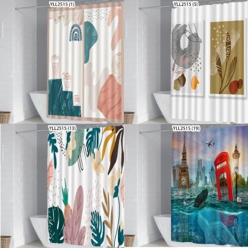 Nordic wind flower leaf mermaid shower curtain sunflower bathroom set anime shower curtain pink shower curtain set bath curtain