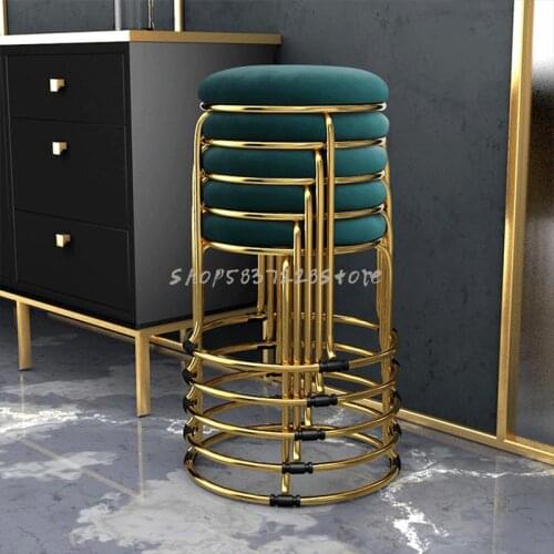 Dining Chair Light Luxury Stool Back Home Modern Simple Chair Small Round Dining Table Chair Nordic Net Red Iron Art Dressing Ch