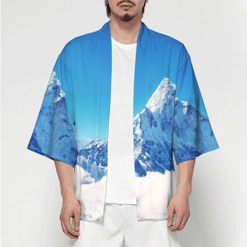 Plus Size 6XL 5XL 4XL Landscape Printing Loose Japanese Cardigan Women Men Harajuku Kimono Cosplay Tops Blouse Yukata Clothing