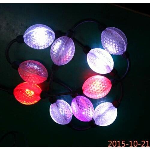 WS2811 addressable 3D 35mm diameter full color clear ball;DC12V;1.44W;double sided 3pcs 5050 leds each side;40pcs/string;IP54