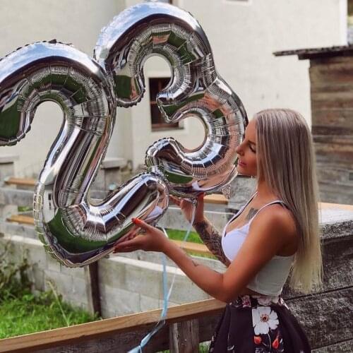 1pc 16/30/40inch Rose Gold Sliver Number Foil Balloons Birthday Party Decorations Kids Wedding Decoration Supplies baby shower