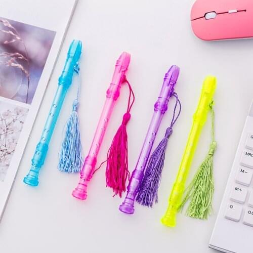 1 Pcs Creative Flute Styling Pen Pole Neutral Pen Can Whistle Pen Students Reward Small Gifts Gel Pen Cute Stationary Wholesale