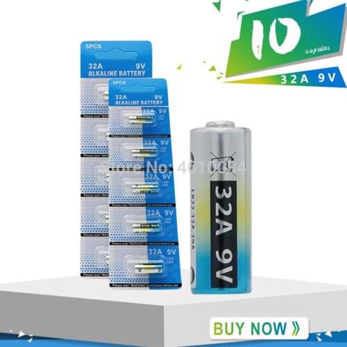 10pcs/2pack New 32A 9V Primary Dry Batteries L822 LR32 29A High Quality Access control Batteries Doors Alarm Drop Ship