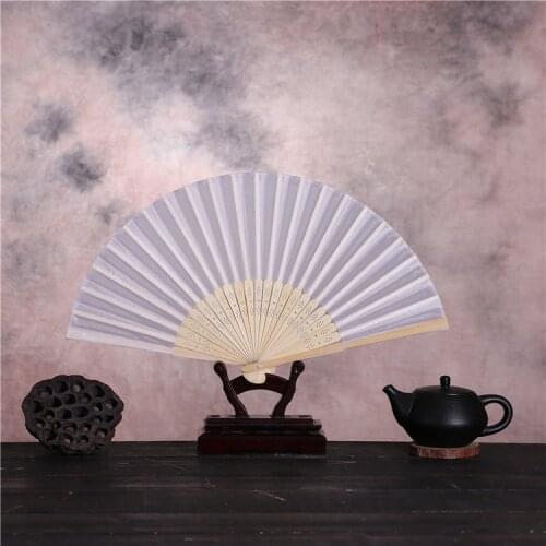 2PCS Silk Folding Fan Hand Fan Wood Fabric Pattern Art Craft Home Decoration * 100% Brand New And High Quality