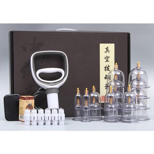2021 High Quality Plastic Vacuum Suction Cupping Cups Set with 12pcs Gift Box Cupping Pump