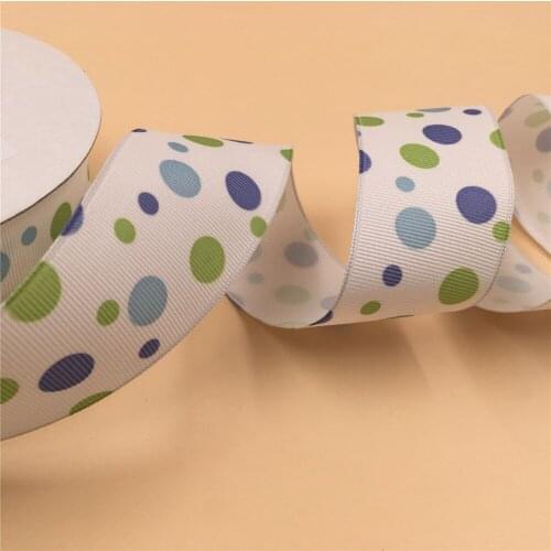 N1051 38mm X 25yards Wired Edge Polka Dot Grosgrain Ribbon Gift Bow,Wedding,Cake Wrap,Tree Decoration,Wreath