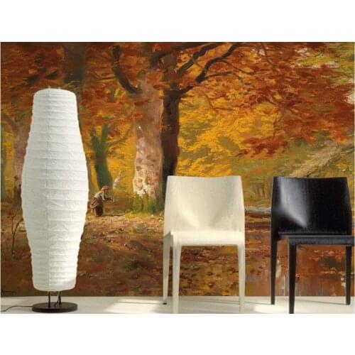 Custom 3d murals,Autumn forest oil painting papel de parede,hotel restaurant bar living room sofa TV wall bedroom wallpaper