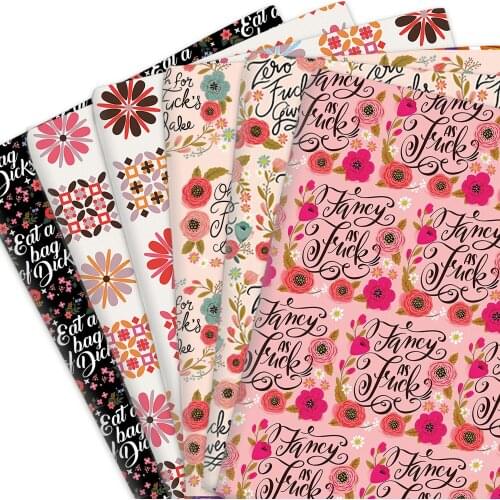 50*145cm Plant Flower Floral 100% Pure Or Polyester Cotton Material Patchwork Sewing Fabrics Quilt Needlework DIY Cloth