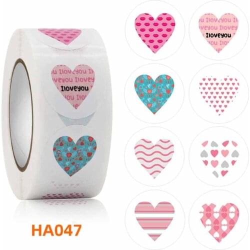 500pcs 2.5cm Heart Shaped Label Sticker Scrapbooking Gift Packaging Seal Birthday Party Wedding Supply Stationery Sticker label